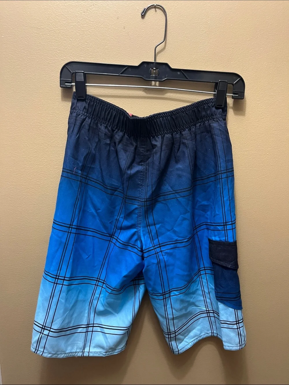 Hang Ten Ombre Blue Plaid Board Shorts